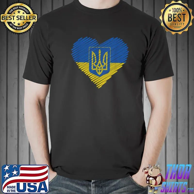 Ukraine Flag Ukrainian Ukraine Pride Heart T-Shirt Unisex