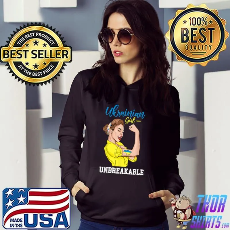 Ukraine Girl Ukrainian Girl Flag Messy Bun Ukraine Women T-Shirt Hoodie