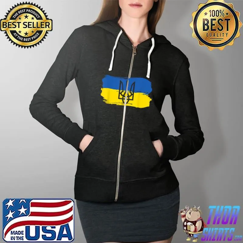 Ukraine Ukrainian Flag Ukrainians T- Full Zip Hooded