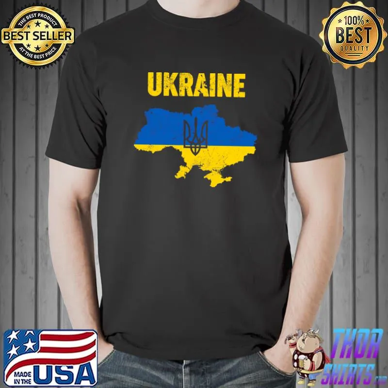 Ukraine Ukrainian Tee Vintage Ukraine Flag T- Unisex