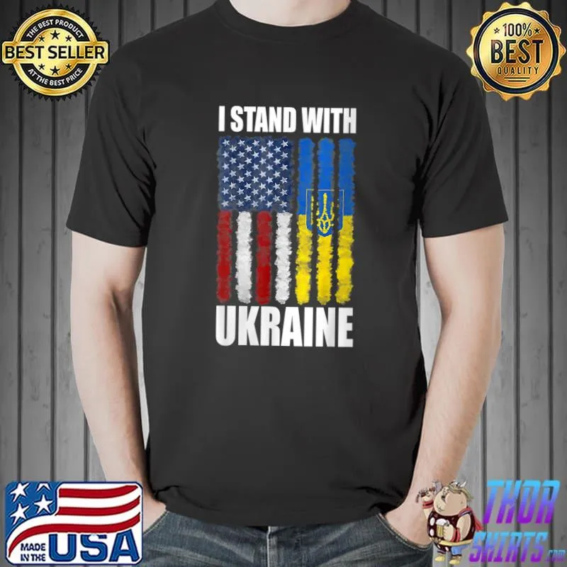 Ukrainian Lover I Stand With Ukraine flag T- Unisex
