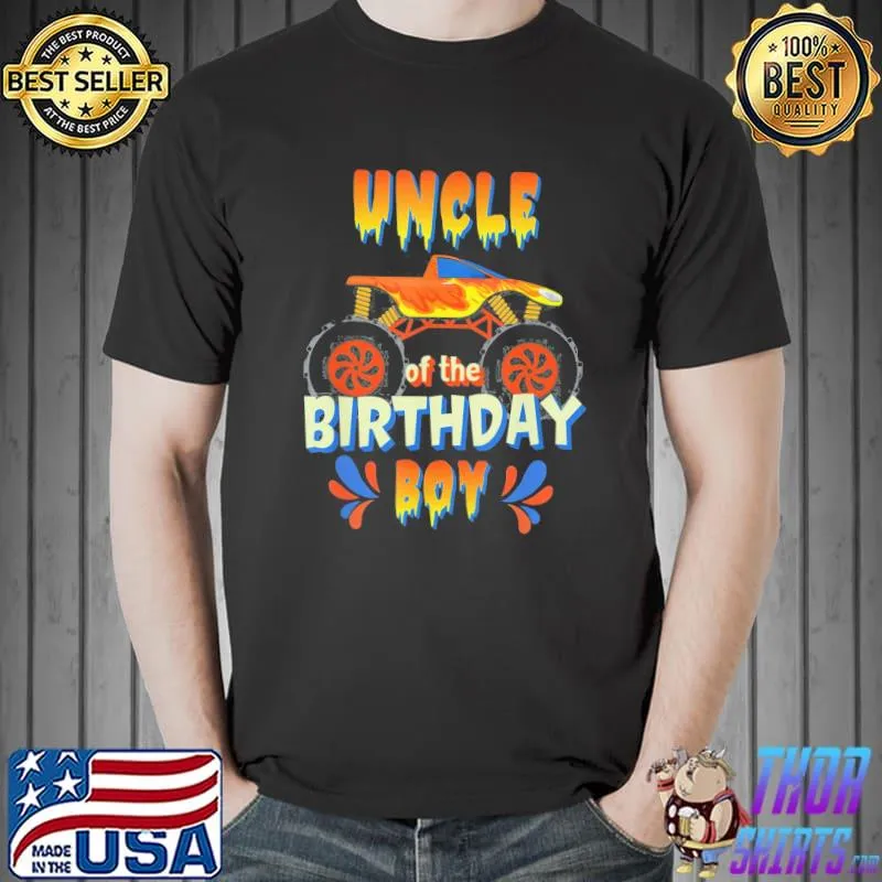 Uncle Birthday Boy Monster Truck Theme Matching Family T-Shirt