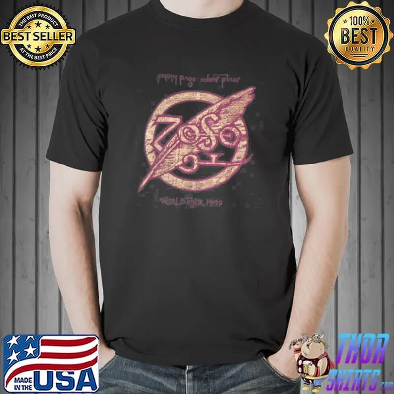 Vintage 1995 Jimmy Page Robert Plant Zoso World Tour Shirt Unisex