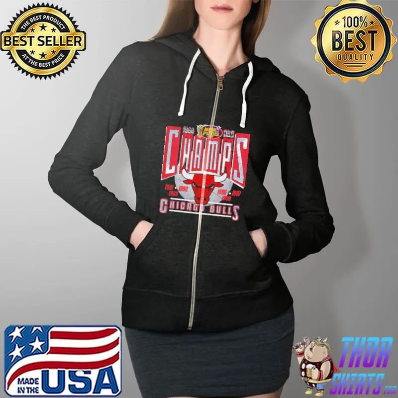 Vintage chicago basketball champions retro 1998 Full Zip Hooded