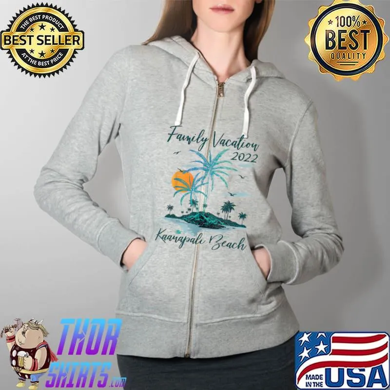Vintage Family Vacation 2022 Florida Kaanapali Beach T-Shirt Full Zip Hooded