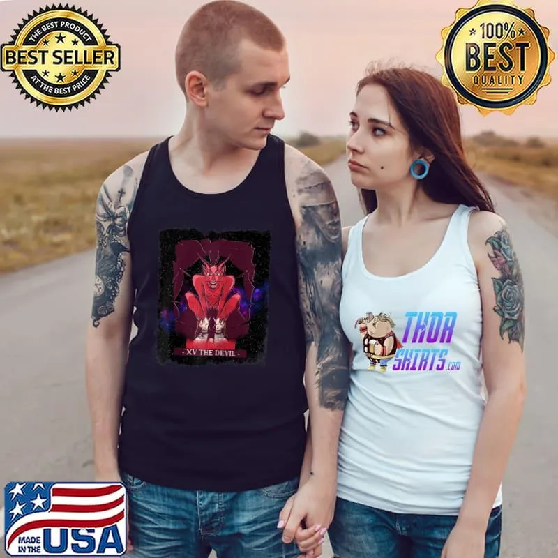 Vintage The Devil Tarot Card Deck Design Galaxy T- Tank Top