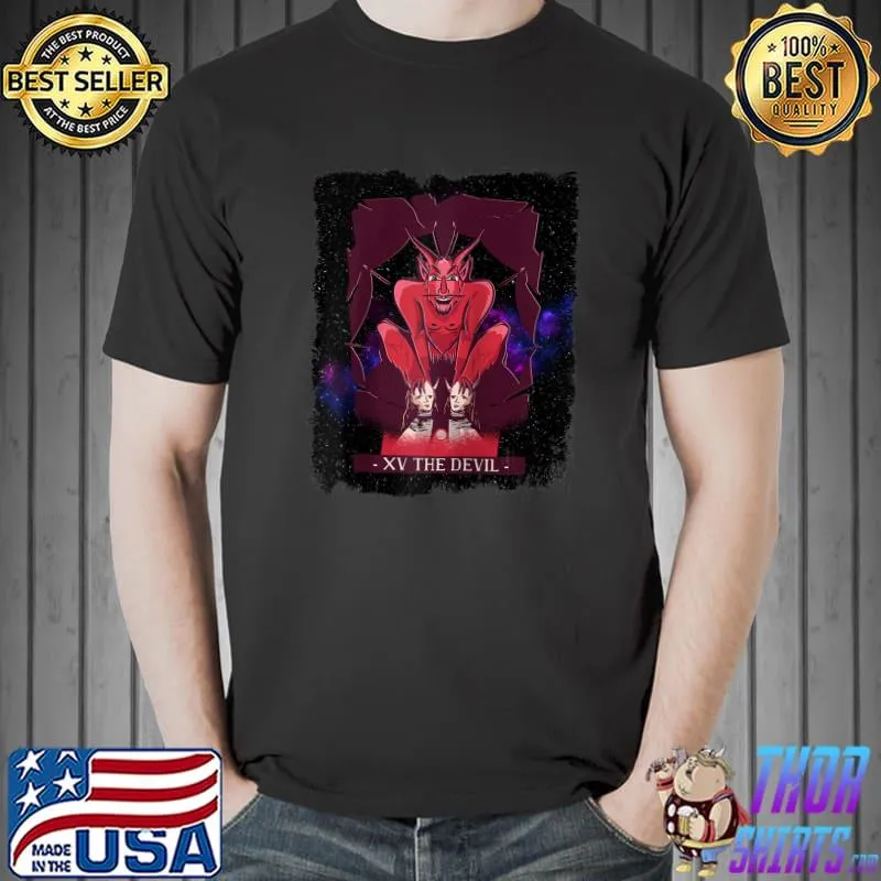 Vintage The Devil Tarot Card Deck Design Galaxy T-shirt