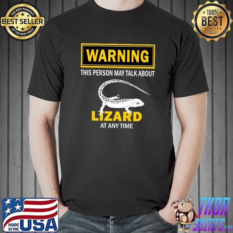 Warning This Person Talk About Lizard Bearded Dragon Lizard Premium T-Shirt Unisex