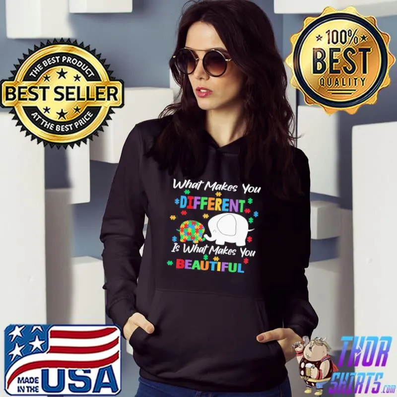 What Makes You Different Autism Child Elephant Mom Awareness T-Shirt