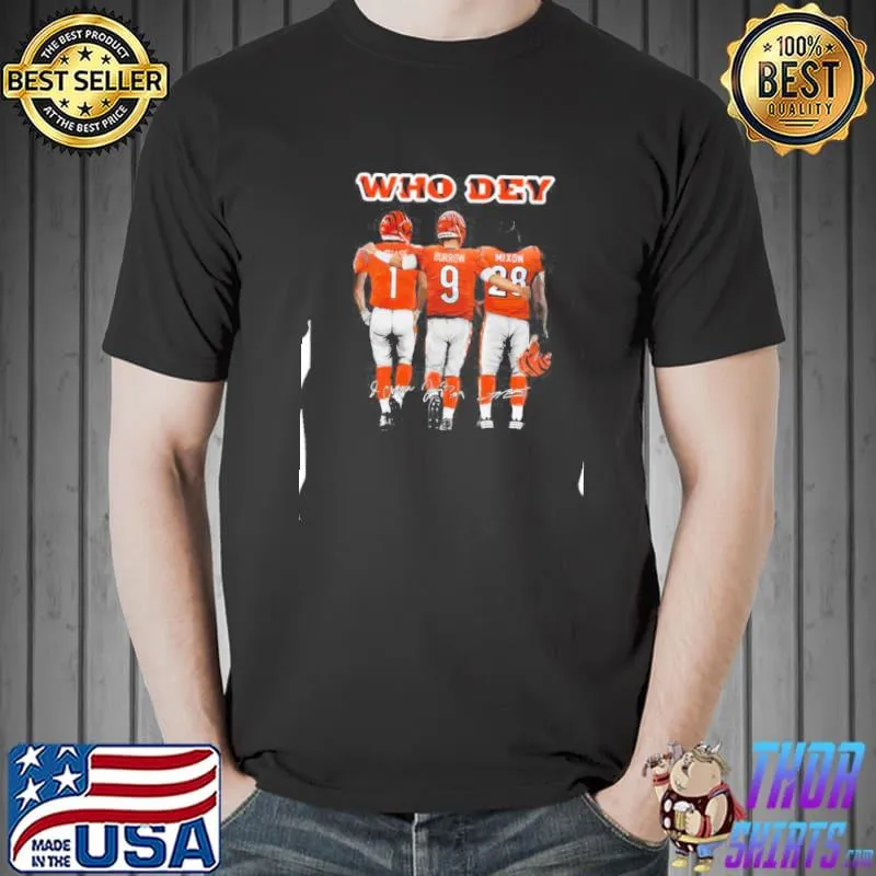 Who dey burrow mixon signatures Bengals Unisex