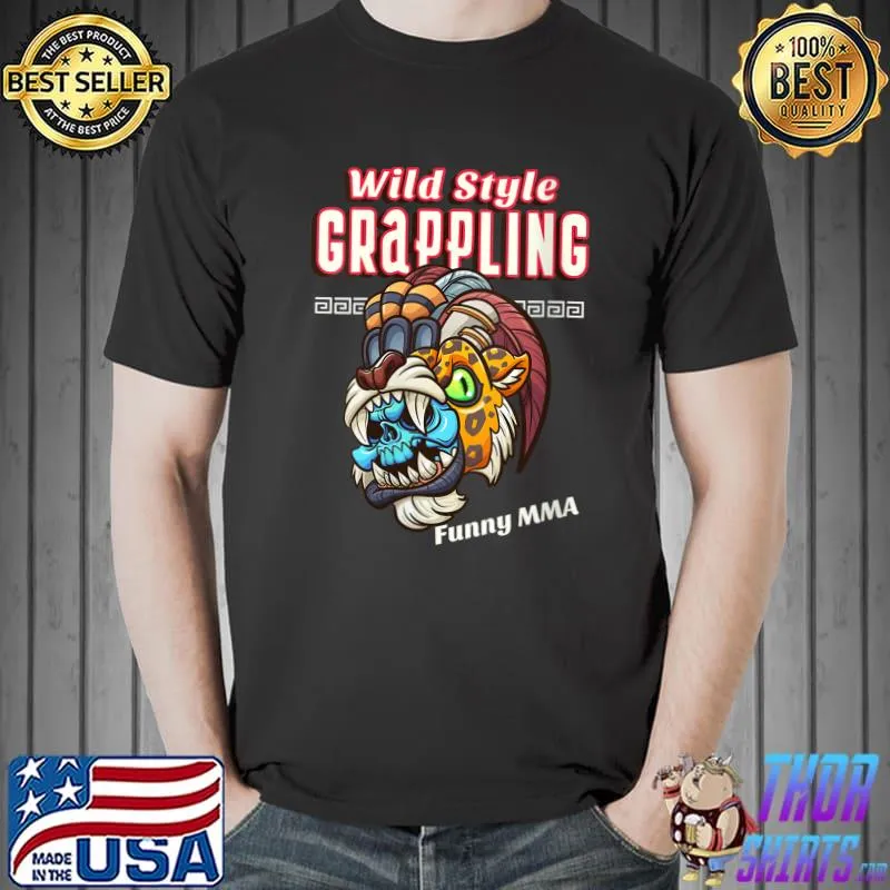 Wild Style Grappling Skull Tiger, Jiu-Jitsu, MMA, Muay Thai T-Shirt Unisex