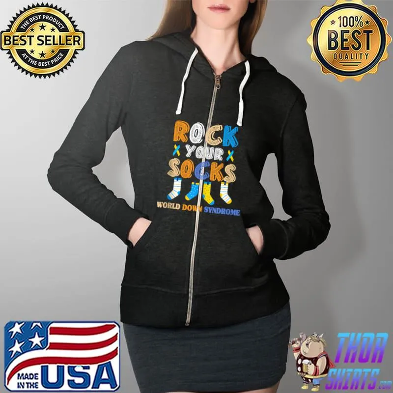 World Down Syndrome Day, Rock Your Socks 21 March Awareness T-Shirt Full Zip Hooded