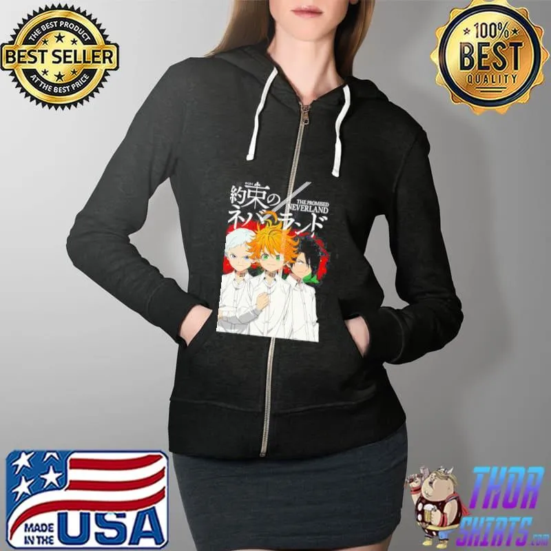 Yakusoku No Neverland Japanese Anime Unisex T-Shirt Full Zip Hooded