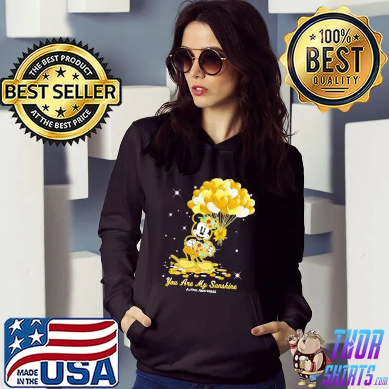 You Are My Sunshine Autism Awareness Mickey Heart Shirt Hoodie