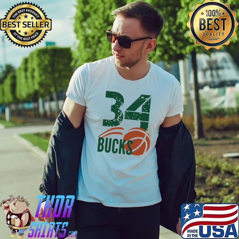 34 bucks milwaukee illustration shirt
