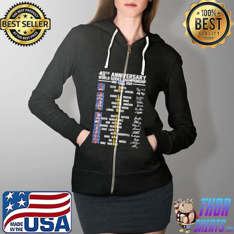 40th Anniversary World Series Championship St.Louis Cardinals Shirt Full Zip Hooded