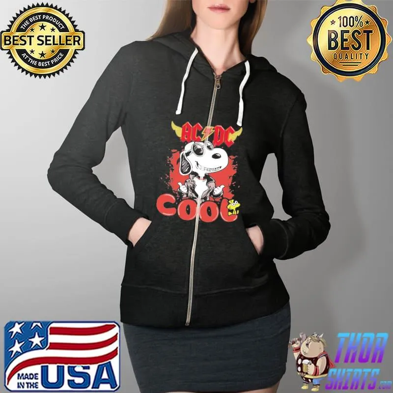 ACDC Cool Snoopy Shirt Full Zip Hooded