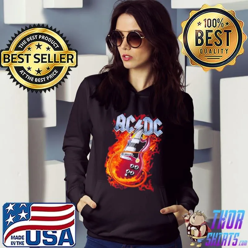 ACDC Guitar Fire Shirt Hoodie