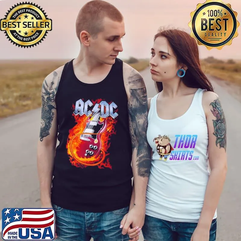 ACDC Guitar Fire Shirt Tank Top