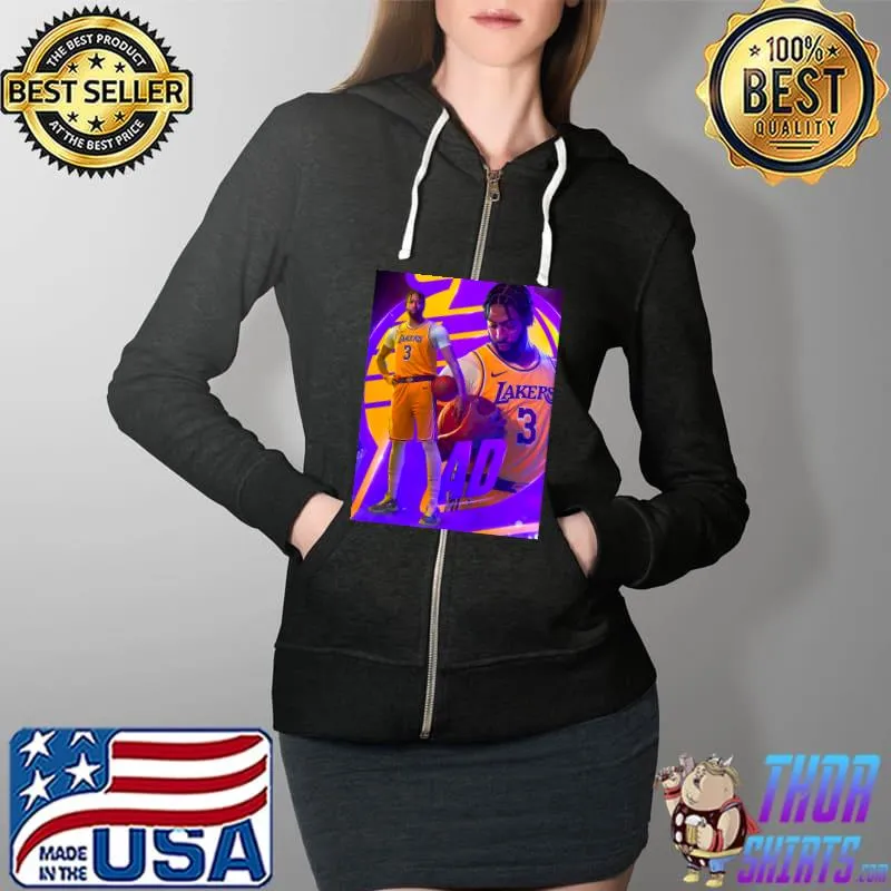 Anthony Davis 3 Basketball Classic T-Shirt Full Zip Hooded