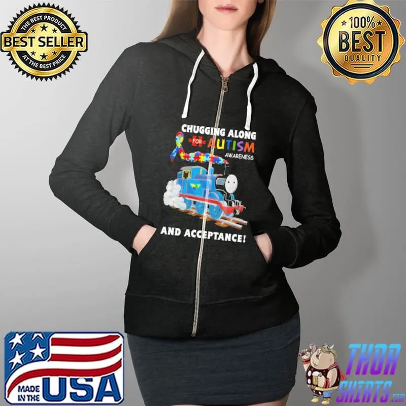 Autism awareness chugging along and acceptance train Full Zip Hooded