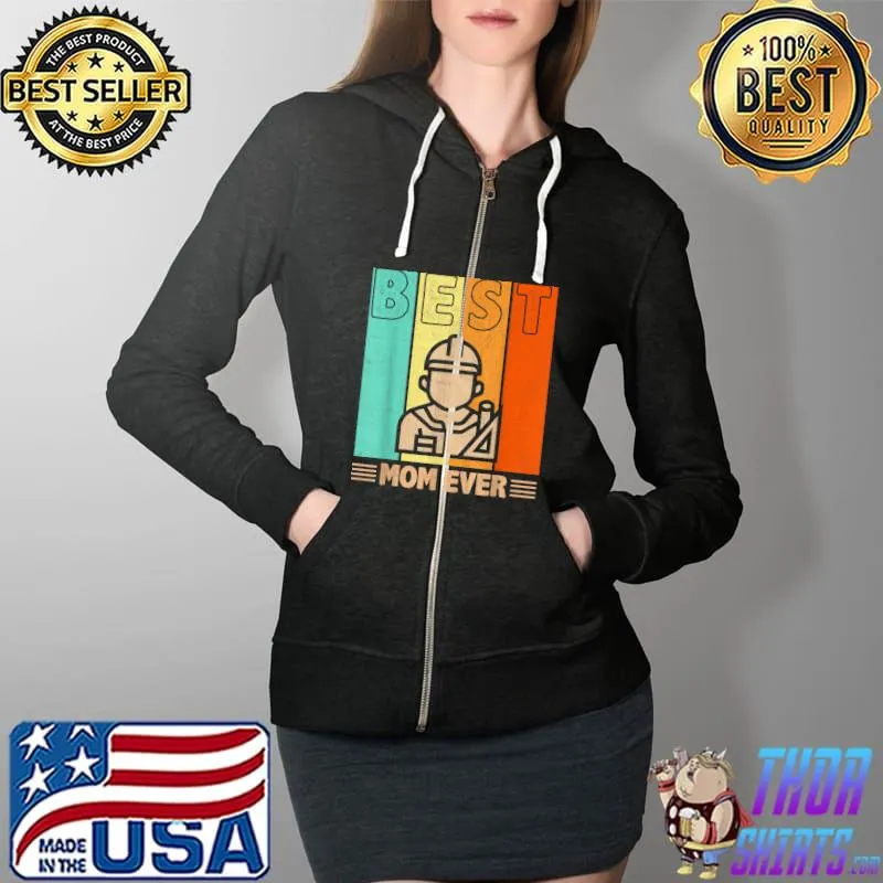 Best Architect Mom Ever Retro Graphic Mama Mother's Day T-Shirt Full Zip Hooded