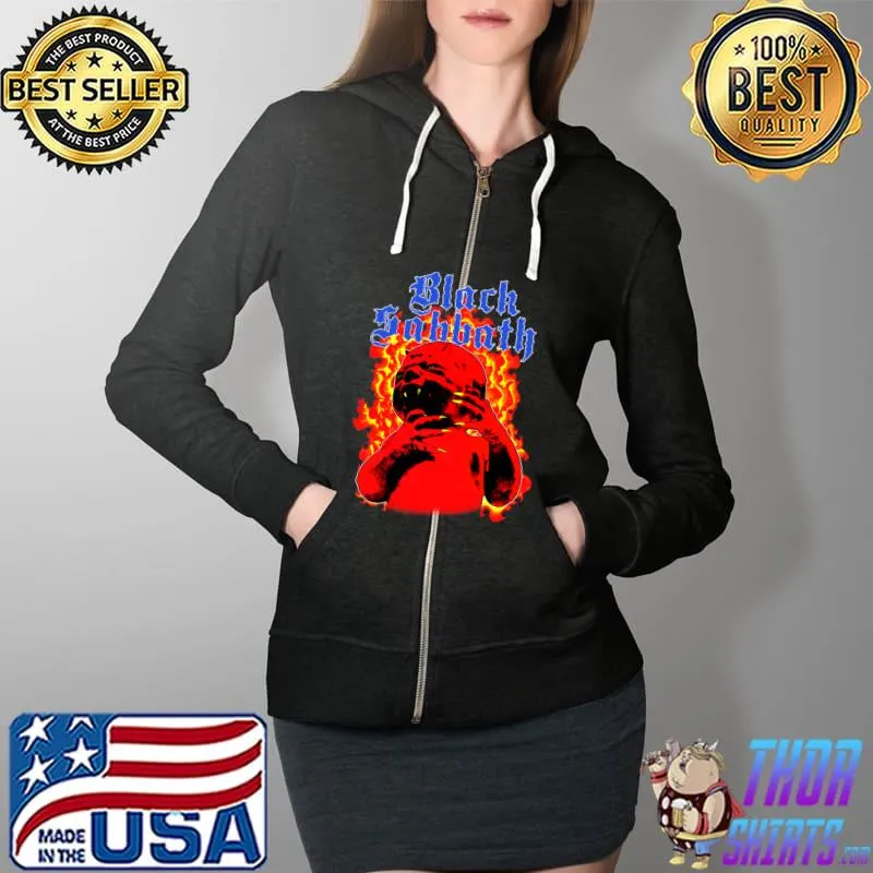 Black Metal Lightweight T-Shirt Full Zip Hooded