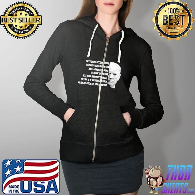 Boys can't become girls biden is just clinton with a smaller dong trump Full Zip Hooded