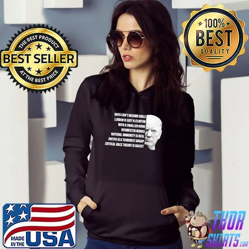Boys can't become girls biden is just clinton with a smaller dong trump Hoodie