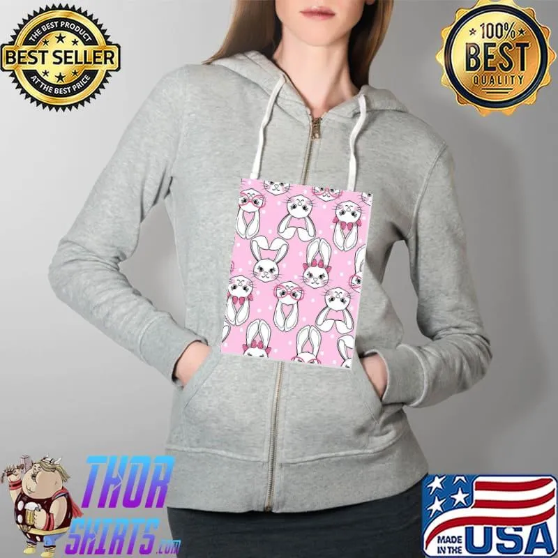 Bunny easter vertical stripes Full Zip Hooded