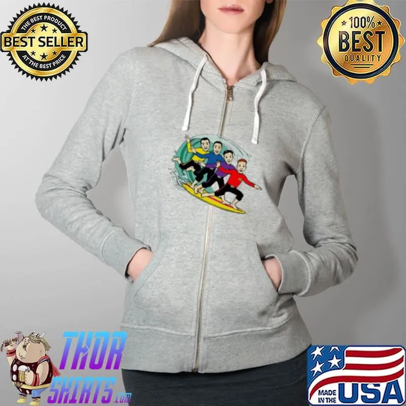 Characters of the wiggles surfing art Full Zip Hooded