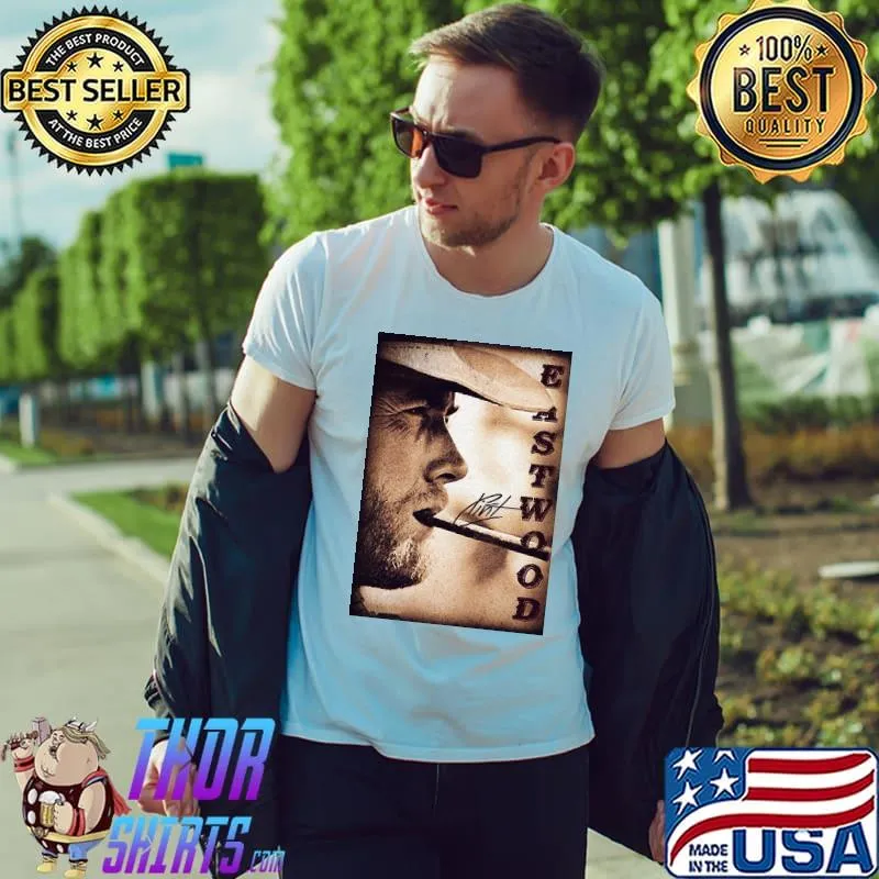 Clint eastwood signature smoking vintage shirt