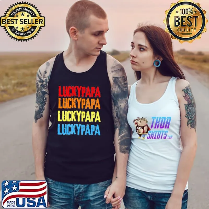 Color style one lucky papa Tank Top