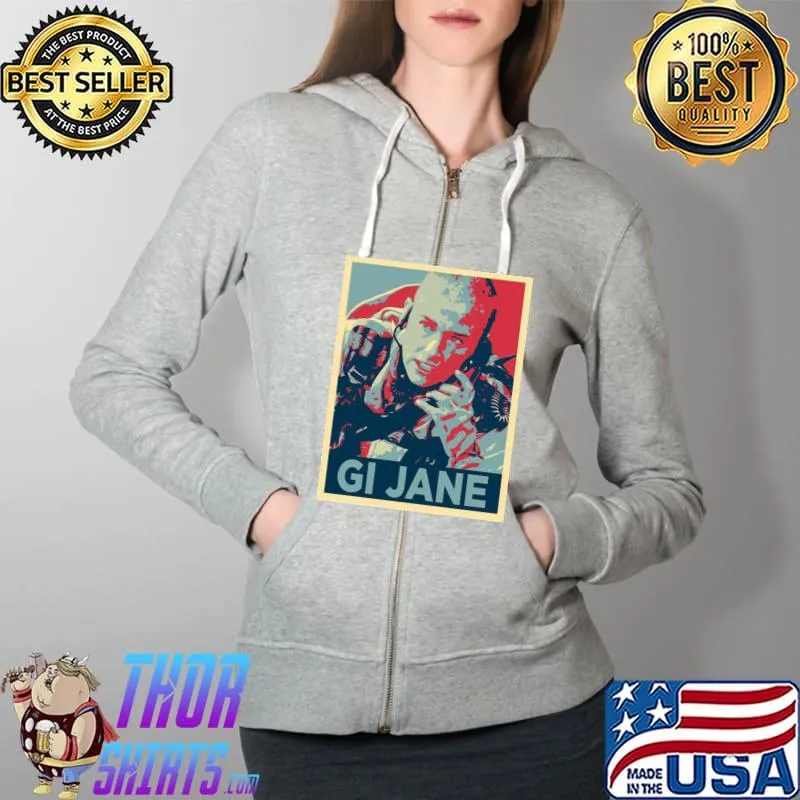 Colored gI jane illustration Full Zip Hooded