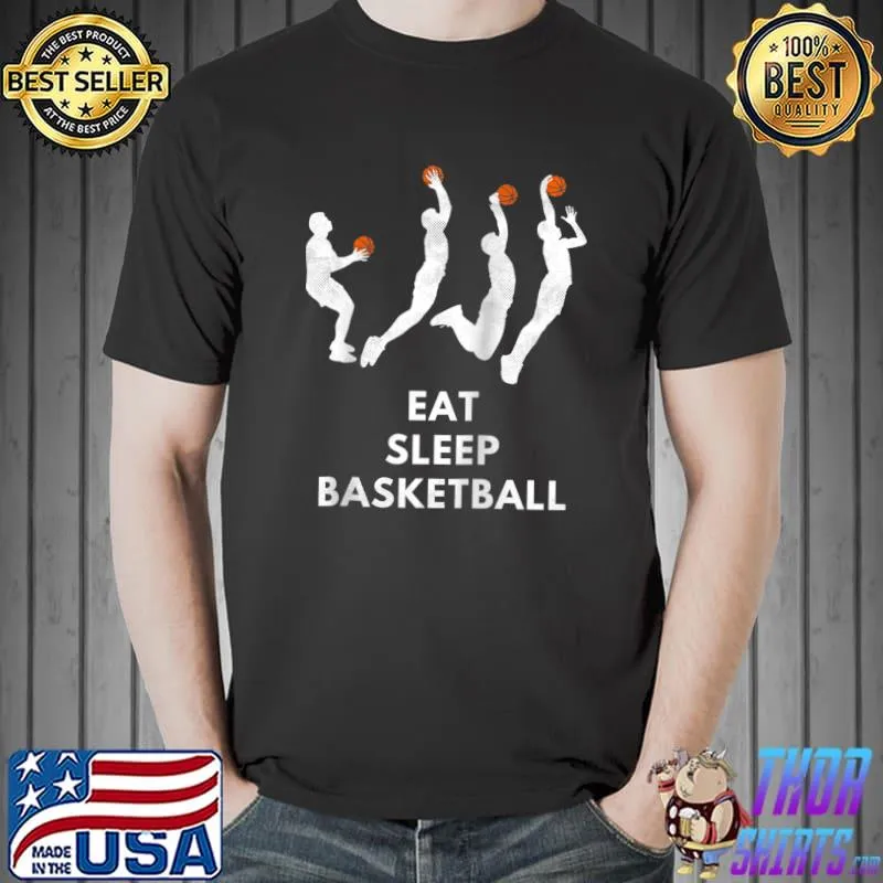 Cool Sports Game Fan Eat Sleep Basketball Player Mom Dad T-Shirt Unisex