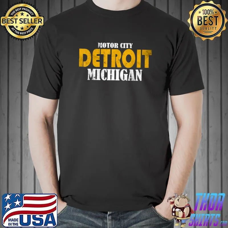 Detroit Michigan Motor City Vintage Style T-Shirt