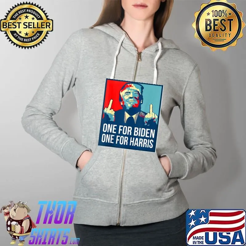 Donald Trump middle finger Biden Harris America republican Full Zip Hooded