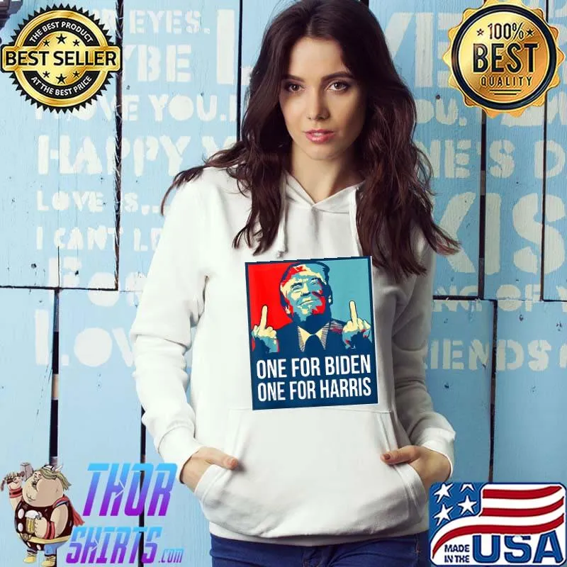 Donald Trump middle finger Biden Harris America republican Hoodie