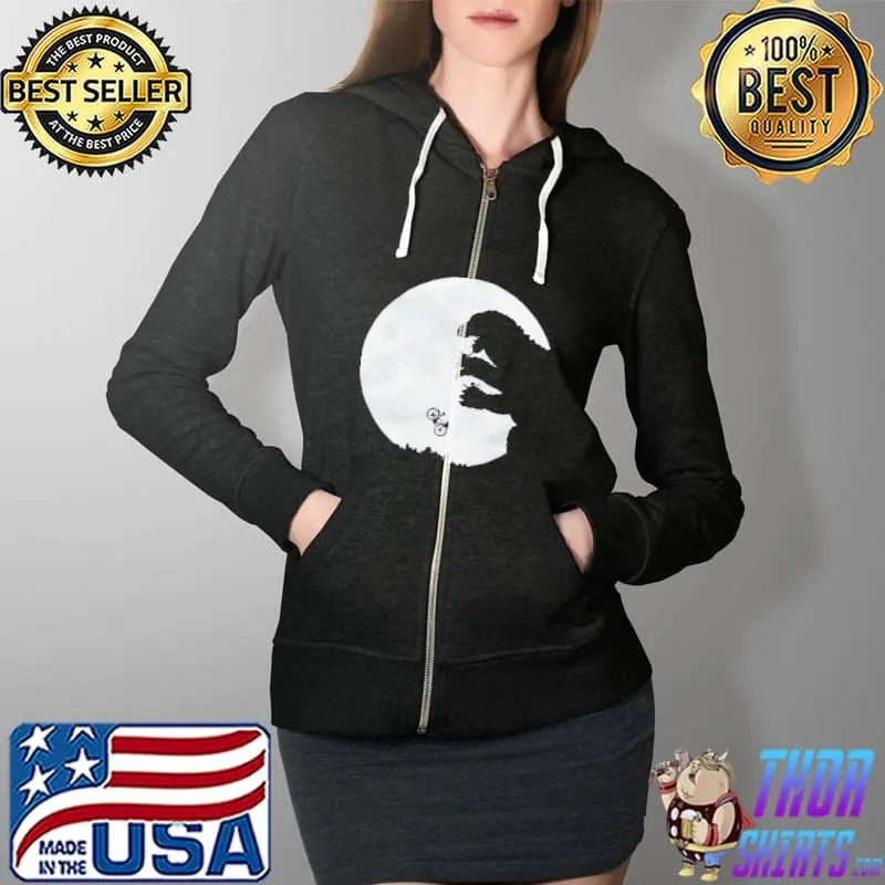 E.t. x godzilla full front print Full Zip Hooded