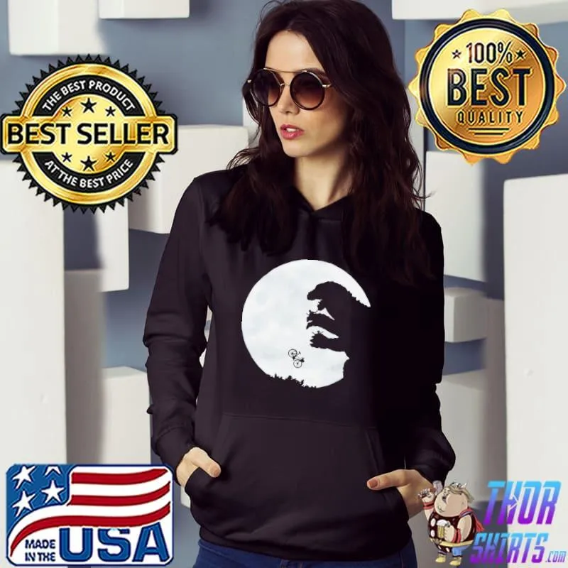 E.t. x godzilla full front print Hoodie