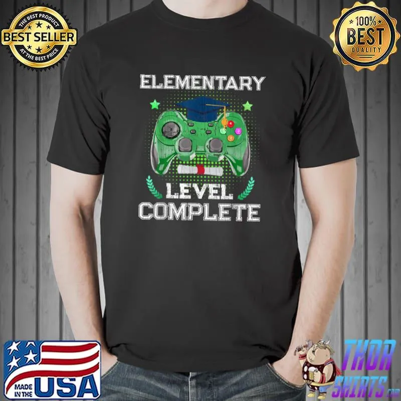 Elementary Level Complete Gamer Boy Class Of 2022 Graduation T-Shirt