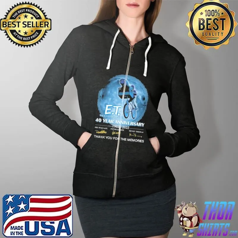 ET 40 Year Anniversary 1982 2022 Thank You For The MEmories Shirt Full Zip Hooded