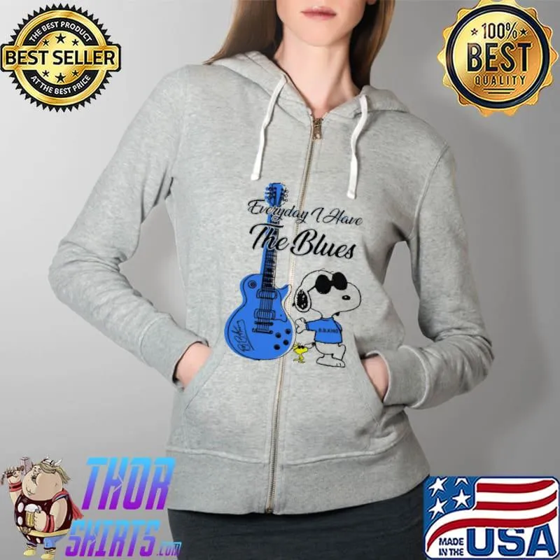 everyday I Have The Blues Snoopy Shirt Full Zip Hooded