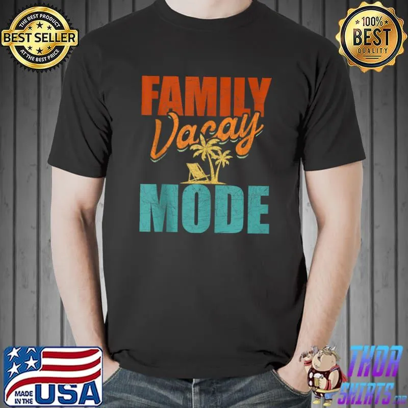 Family Vacay Mode Summer Palm Trees Retro Family Vacation T-shirt