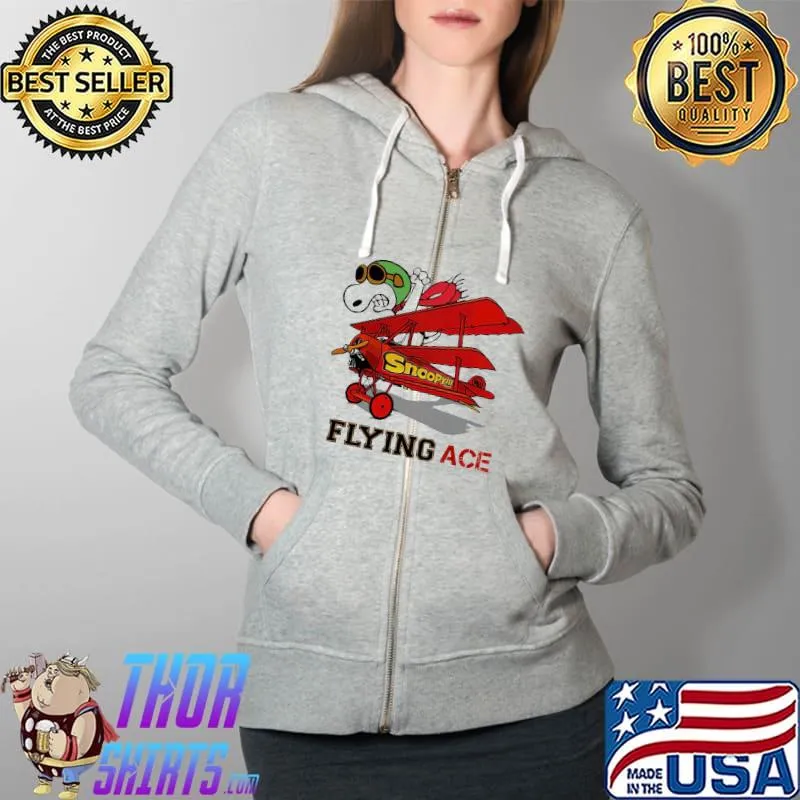 Flying Ace Snoopy Shirt Full Zip Hooded