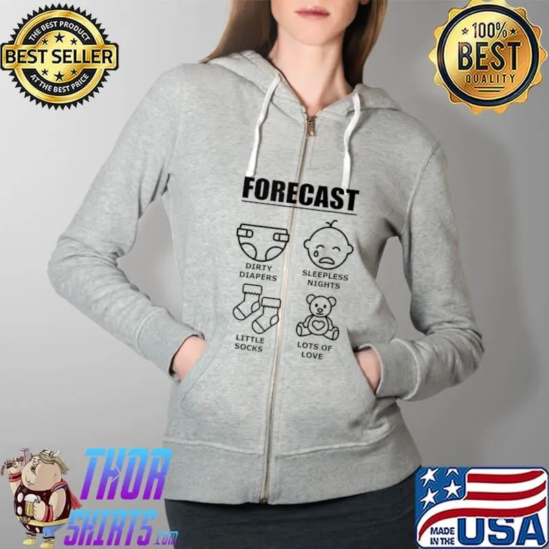 Forecast for New Mom & New Dad Expecting Baby T- Full Zip Hooded