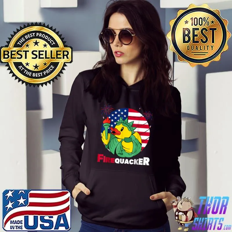 Fourth of July USA Patriotic Firecracker Rubber Duck T-Shirt