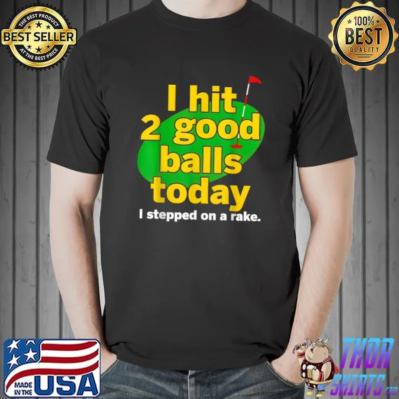 Golf I Hit 2 Good Balls Today I Stepped On A Rake T-Shirt
