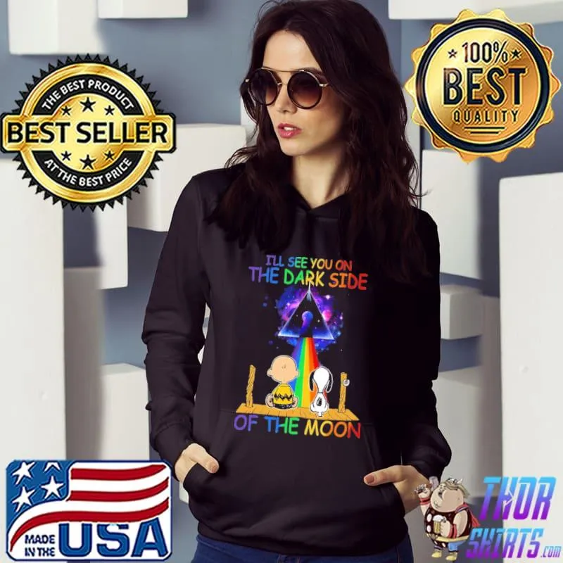 I'll See You On The Side Of The Moon Snoopy And Charlie LGBT Shirt Hoodie