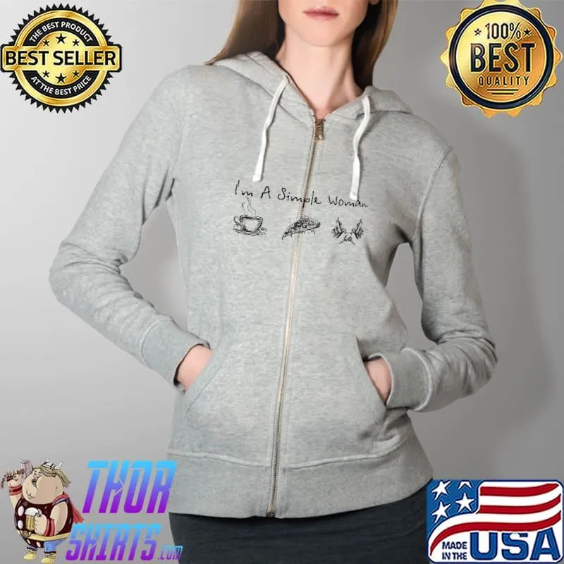 I'm a simple woman coffee pizza tattoos Full Zip Hooded